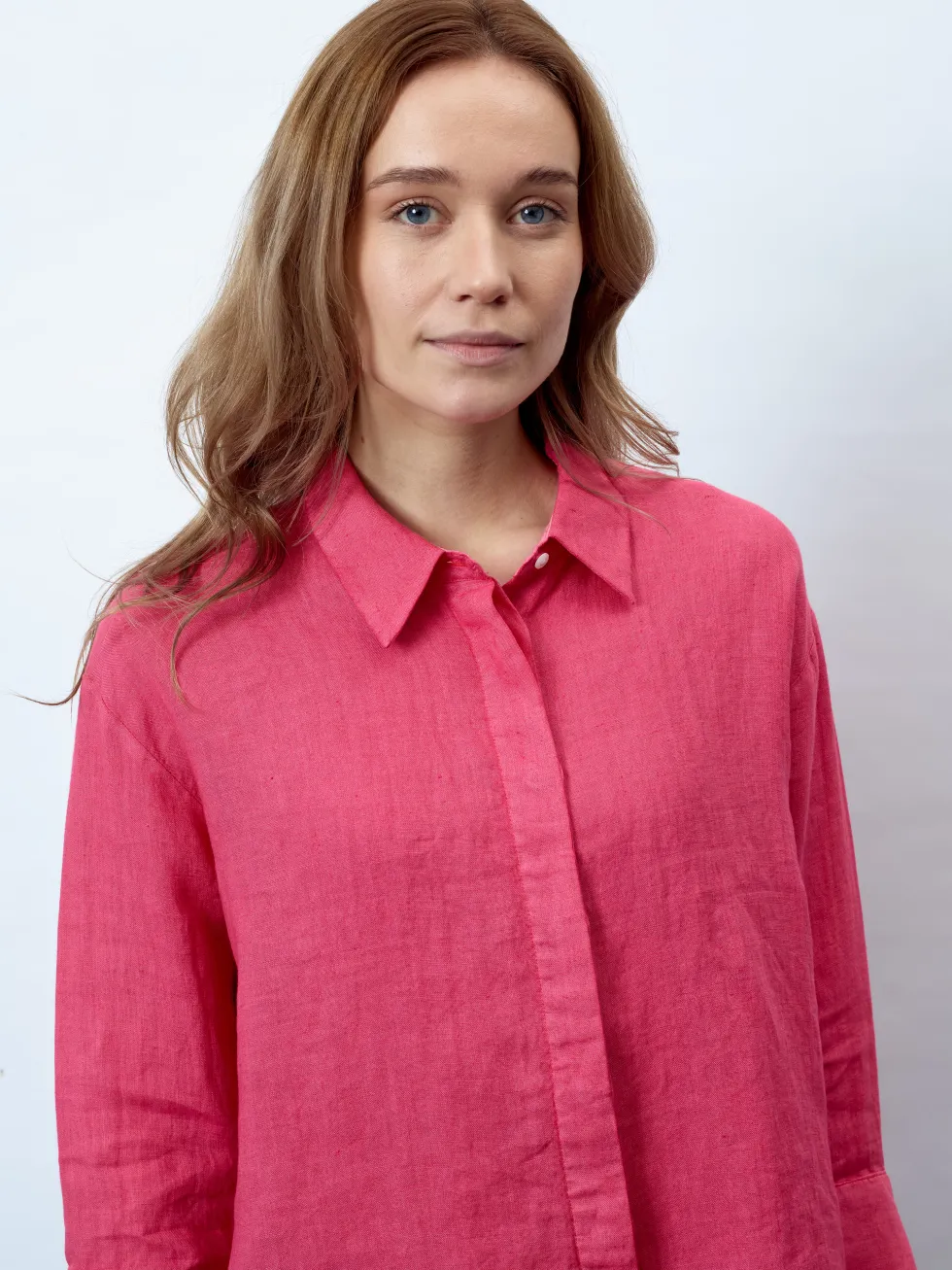 LEANDRA - 3/4-Arm Damenbluse, gewebt